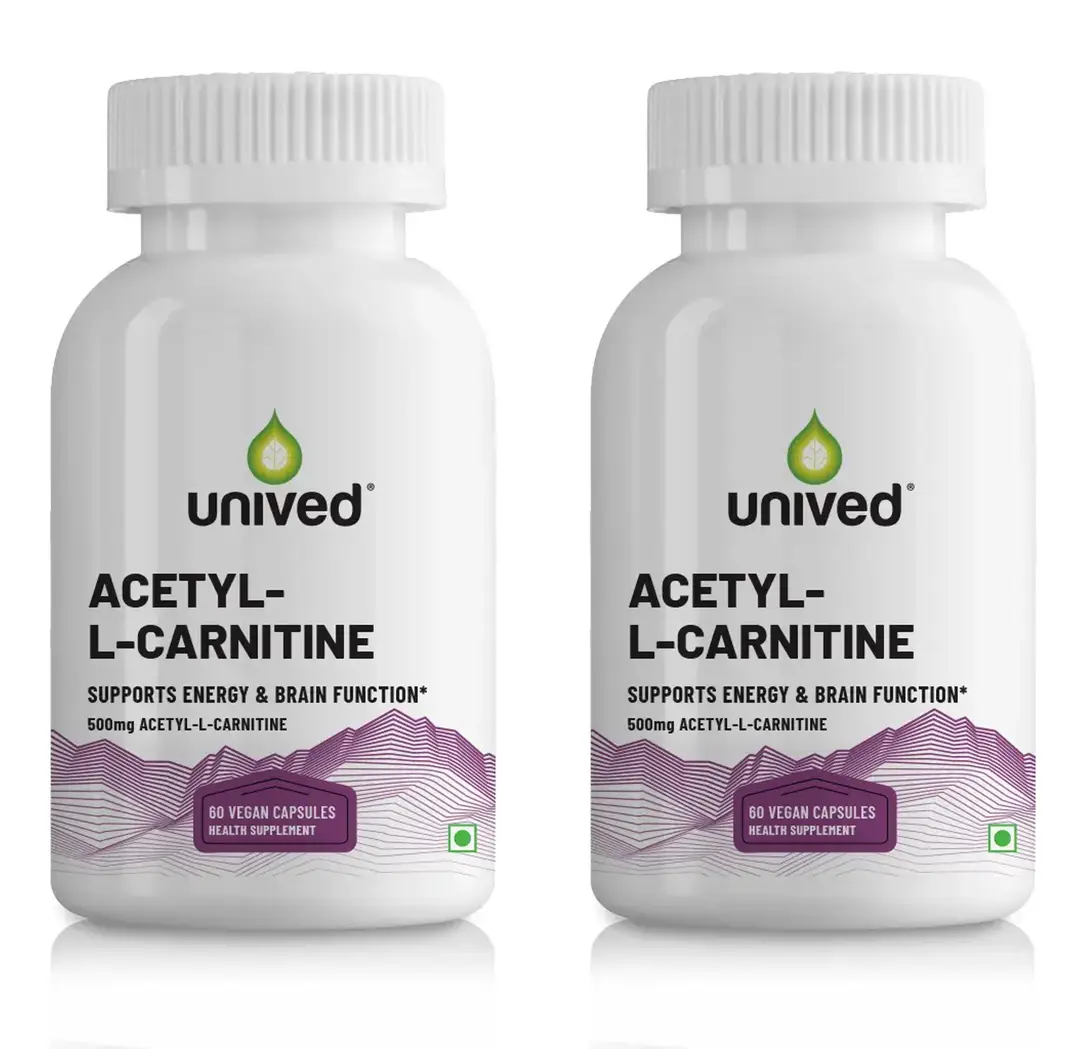 Unived Acetyl L- Carnitine for Reducing Muscle Damage And Soreness - Pack of 2(120 Capsules)