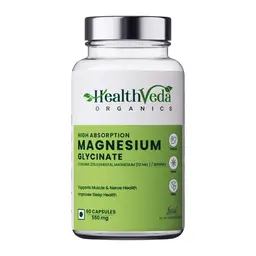 Health Veda Organics High Absorption Magnesium Glycinate 550mg - For Sleep, Nerve & Muscle Health (60 Capsules) icon