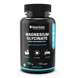 NutritJet -  High Absorption Magnesium Glycinate 550mg For Men & Women – 120 Veg Capsules icon