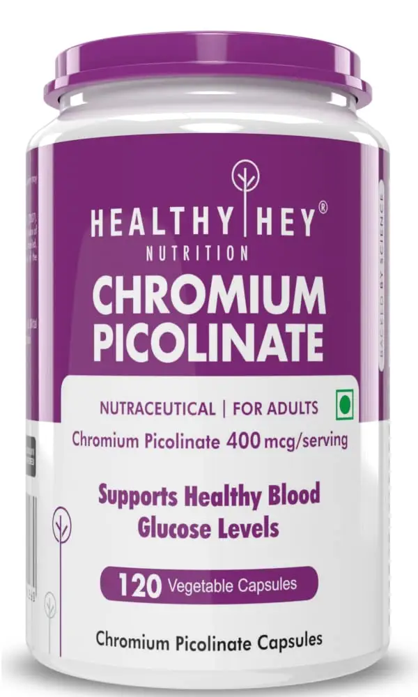 HealthyHey -  Nutrition Chromium Picolinate - Support Glucose Metabolism - 120 Capsules - Pack of 1 (120 Capsules)