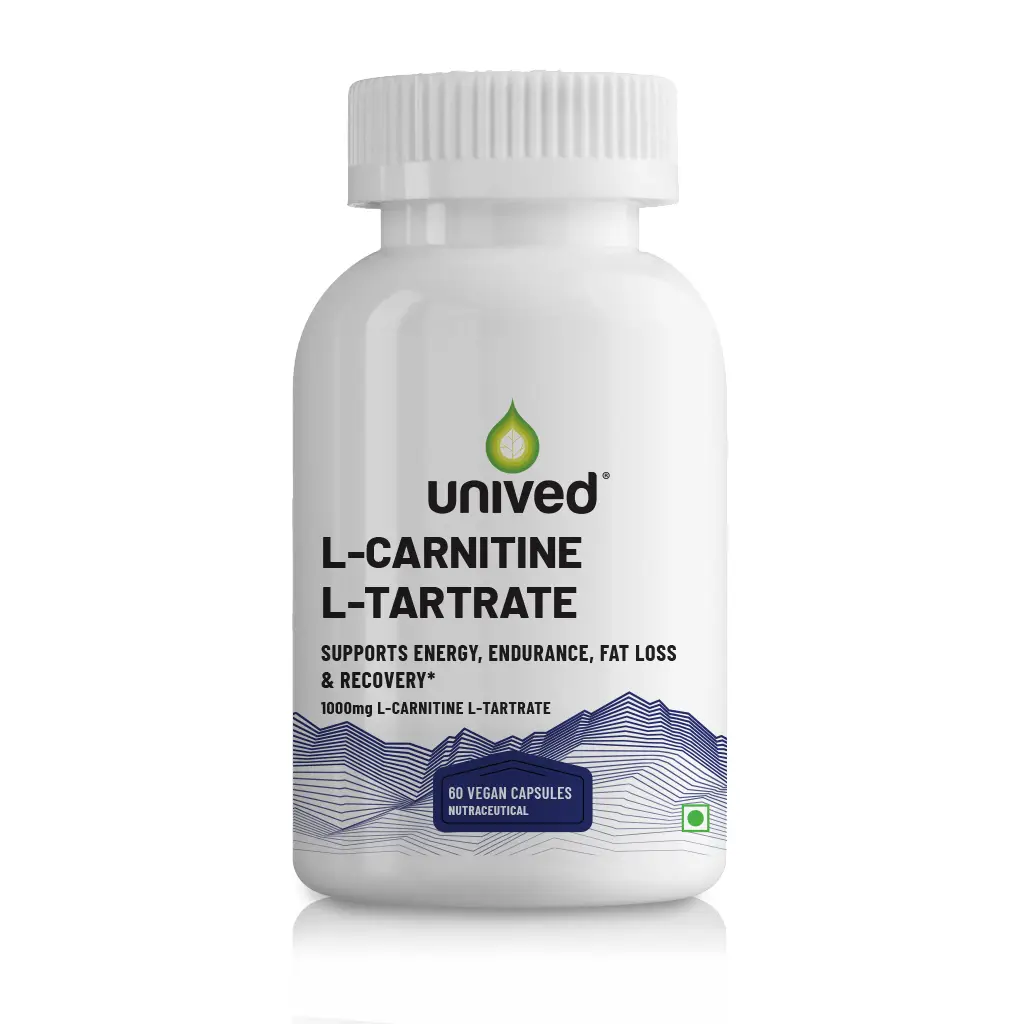 Unived L-Carnitine L-Tartrate for Fat Metabolism and Aiding Weight Management - Pack of 1 (60 Capsules)
