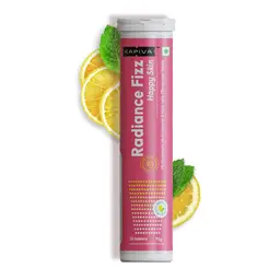 Kapiva Radiance Fizz - Happy Skin Multivitamin with Herbal Extracts - Minty Lemon Flavour (20 Effervescent Tablets) icon