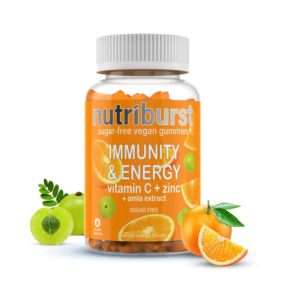 Nutriburst Immunity Booster with Vitamin C, Zinc and Amla extract for Immunity Enhancement - Pack of 1(60 Gummies)