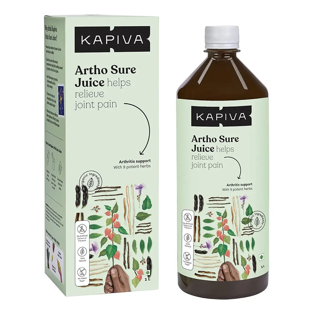 Kapiva Artho Sure Juice - With Ashwagandha, Rasna, Kutki & Guduchi for Joint Pain Relief - Pack of 1 (1000 ml)