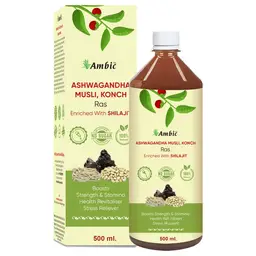 Ambic Ayurveda Ashwagandha Safed Musli Shilajit Juice I Ayurvedic Testosterone Booster for Men I Improves Stamina icon