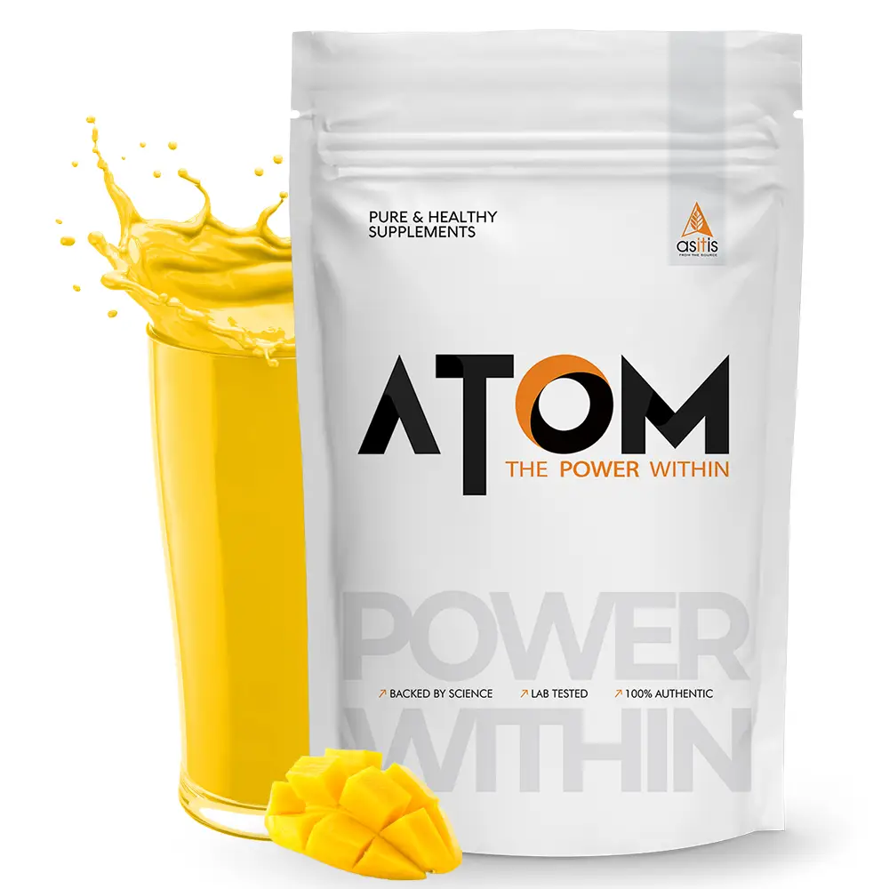AS-IT-IS Atom Whey Protein with Digestive Enzymes for Building Strength And Endurance - Mango Fusion (1000 gm)