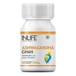INLIFE - Ashwagandha Extract (Withania Somnifera) Supplement, Immunity Boosters & General Wellness, 500mg - 60 Vegetarian Capsules icon