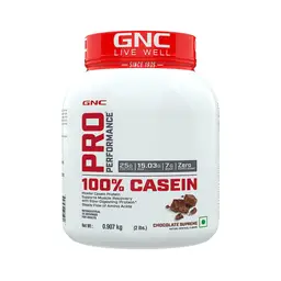 GNC Pro Performance 100% Casein | Whey Protein Powder | Muscle recovery | 25g of pure & premium protein with 15.03g EAAs and 7g BCAAs - Chocolate 907g icon