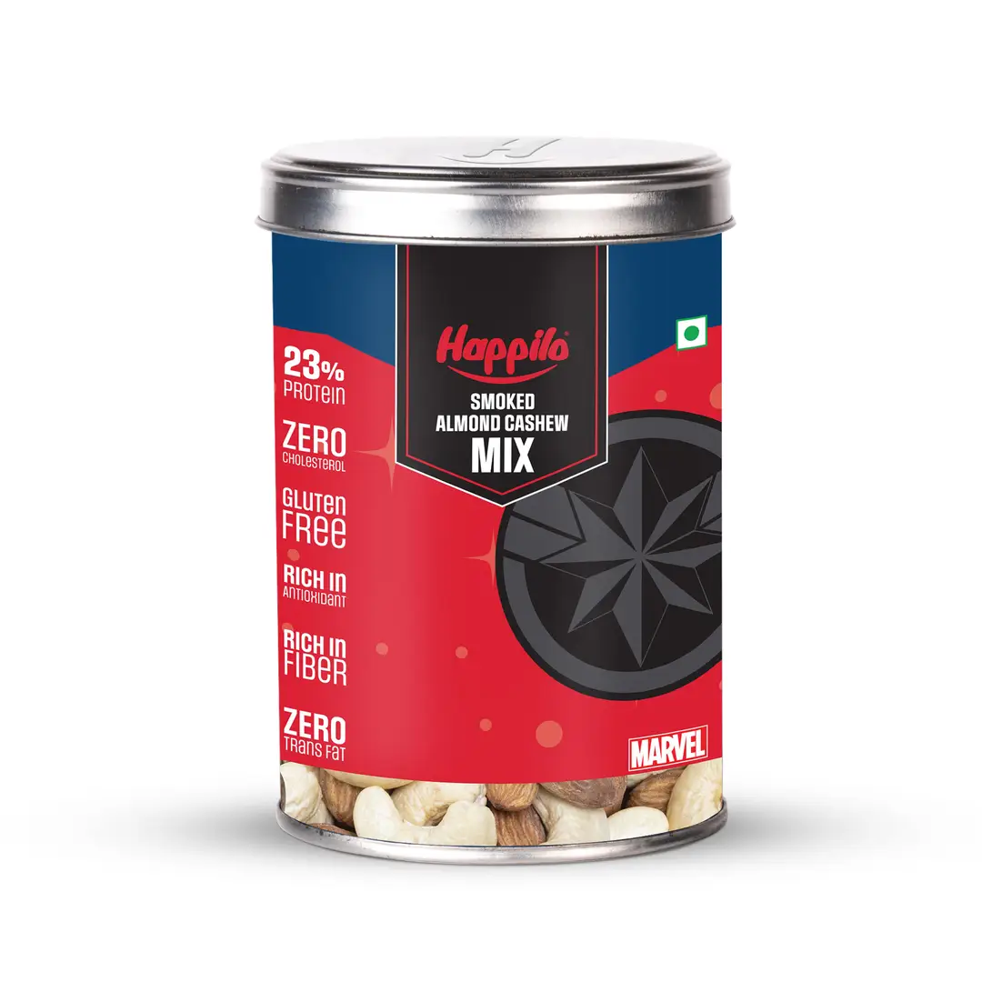 Happilo Marvel International Smoked Almond Cashew Mix with Himalayan Pink salt - 150 gm