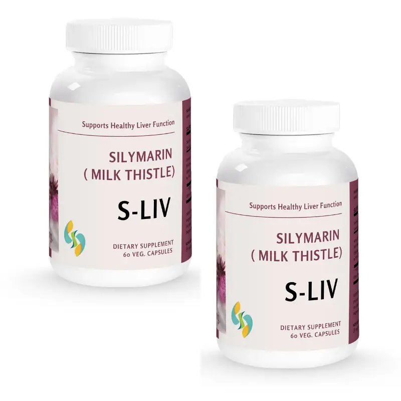 Sharrets S-LIV with Silymarin Milk Thistle for Liver Care - Pack of 2 (120 Capsules)