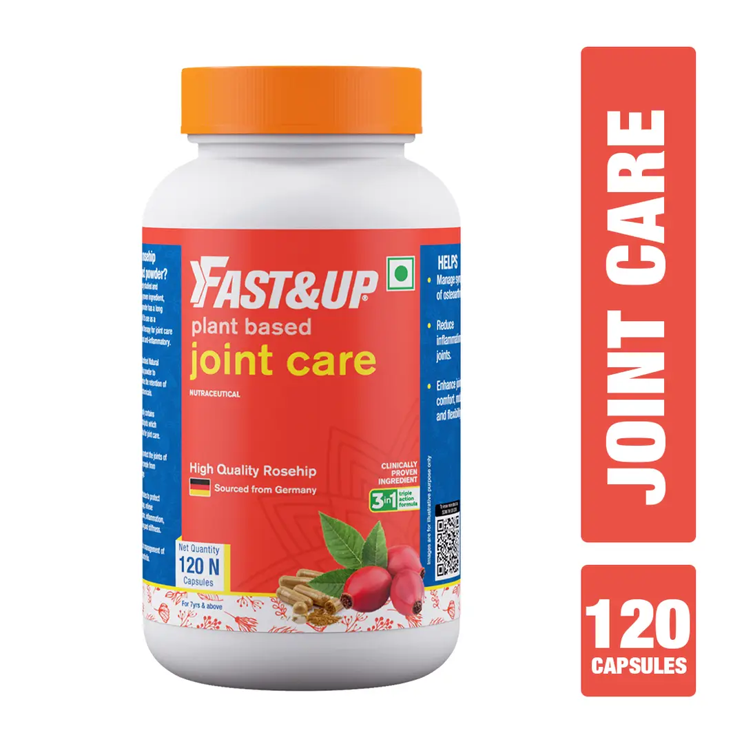 Fast&Up Joint Care 100% with 750mg Rosehip powder for Bone and Joint Care and Mobility - Pack of 1 (120 Capsules)