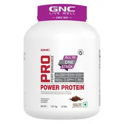 GNC Pro Performance Power Protein | Boosts Athletic Performance & Testosterone | High-Speed Recovery | USA Formulated | 30g Protein | 2.2g L-Glutamine | 1.5g Creatine | Double Rich Chocolate | 4 lbs icon
