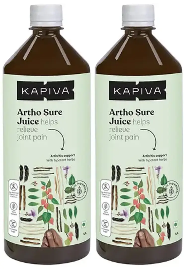 Kapiva Artho Sure Juice - With Ashwagandha, Rasna, Kutki & Guduchi for Joint Pain Relief - Pack of 2 (2000 ml)