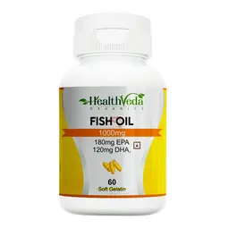 Health Veda Organics - Omega 3 Fish Oil - 180mg EPA & 120mg DHA (60 Capsules) icon