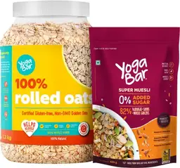 Yogabar - High Protein Rolled Oats 1kg - No added Sugar Muesli 400g Combo icon