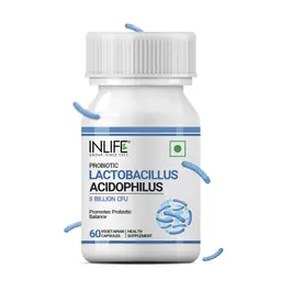 INLIFE - Probiotic Lactobacillus Acidophilus 5 billion CFU | Gut Health Supplement for Men Women | Digestive Health, Immunity Booster | Promotes Probiotic Balance – 60 Vegetarian Capsules icon
