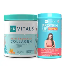 HealthKart HK Vitals Skin Radiance Collagen Powder (Orange, 100 g) & ProteinUp Women (Chocolate, 400 g) icon