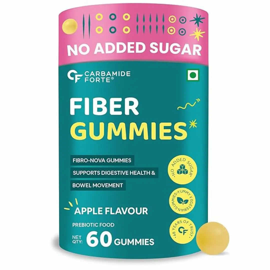 Carbamide Forte Fiber Gummies | Daily Fiber Supplement | Dietary Supplements For Constipation | Healthy Digestion, Weight & Blood Sugar Management - Pack Of 1(60 Gummies)