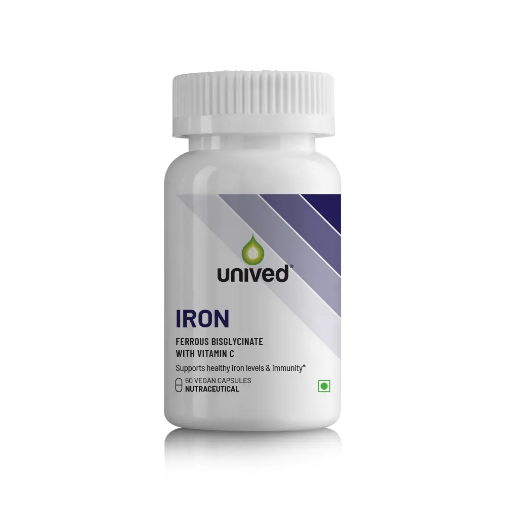 Unived Men's Iron for Reducing The Risk Of Iron Deficiency - Pack of 1 (60 Capsules)