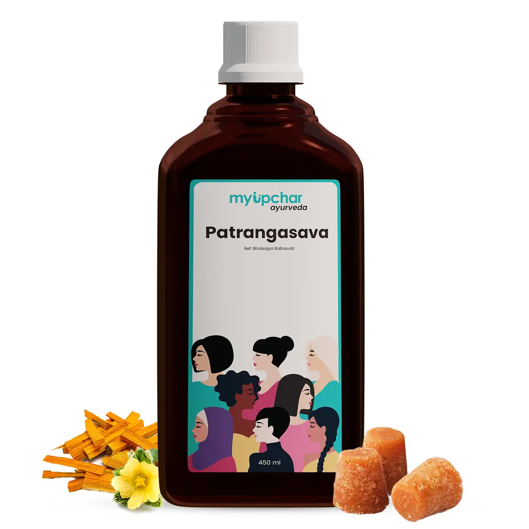 Myupchar Ayurveda Patrangasava Tonic for Reducing Itching, Odor, And Vaginal Discharge - 450 ml