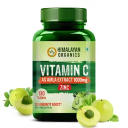 Himalayan Organics Vitamin C 1000mg Tablets with Amla, Wheatgrass, and Beetroot for Immunity, Antioxidant and Skin Care   icon
