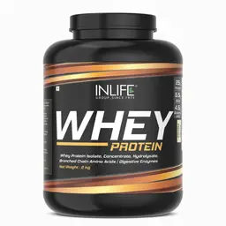 INLIFE - Whey Protein Powder with Isolate, Concentrate, Digestive Enzymes for Gym Body Workout Supplement (Vanilla 2 Kgs) icon