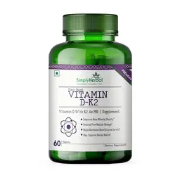 Simply Herbal Vitamin K2 With MK7 Complex Supplements for Strong Immunity & Bones, Blood Circulation, Supports Heart & Health for Men & Women- 60 Capsules icon