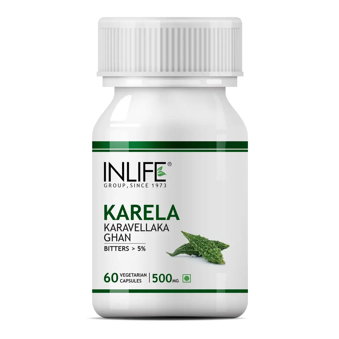 INLIFE - Karela Extract Supplement Tablet 500 mg - 60 Vegetarian Capsules - Pack of 1 (60 Capsules)