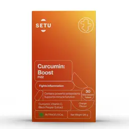 Setu Curcumin: Boost Effervescent | Curcumin 250mg with Piperine and Vitamin C | For Anti-Inflammation, Immunity | Potent Anti-oxidant | Promotes Skin & Joint Health |Orange Flavour icon