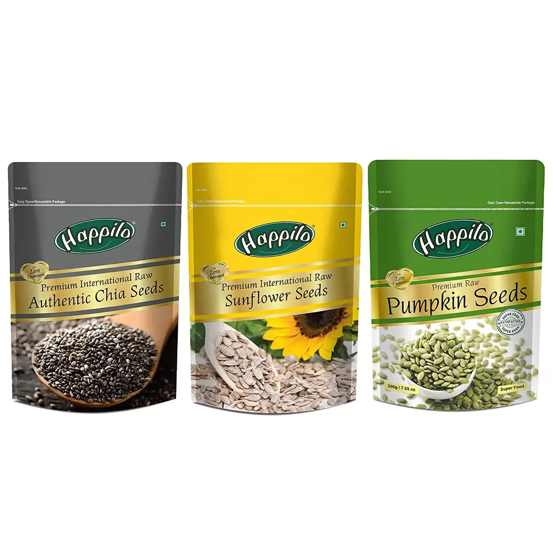 Happilo Healthy Raw Seeds (Chia, Sunflower, Pumpkin) Combo - 700 gm