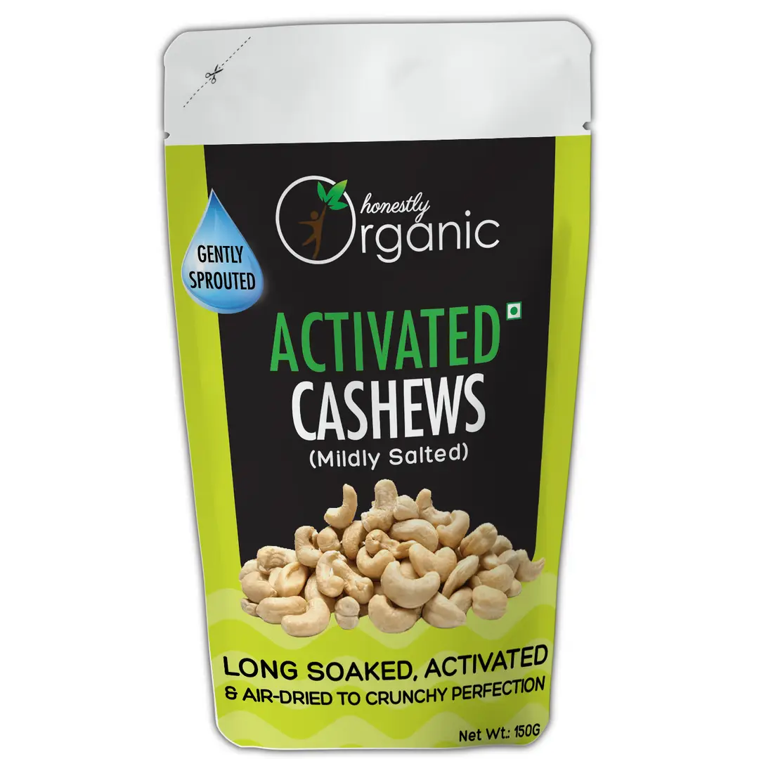 Honestly Organic - Activated Organic Cashews - with Mildly Salted - for Better Immune System - 150 gm