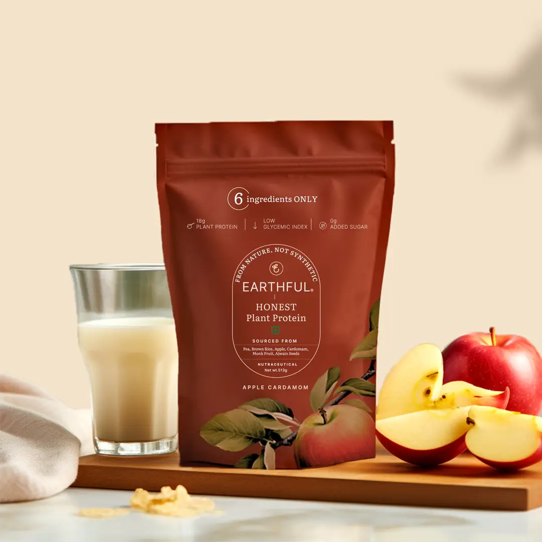 Earthful Honest Plant Protein Powder for Muscle Growth and Recovery - Apple & Cardamom,1.13 lb