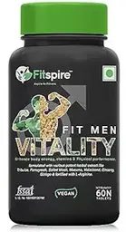 Fitspire Fit Men Vitality with Natural Herbs L- Arginine, Fenugreek, Safed Musli and Ashwagandha for Energy and Performance
