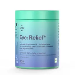 Setu Eye: Relief Plant Based Eye Vitamin for Adults | Patented Lutemax 2020 with Lutein 20mg, 4mg Zeaxanthin, Patented Nutritears with Curcumin & Veg Vit D3 | Protects Against Blue Light icon