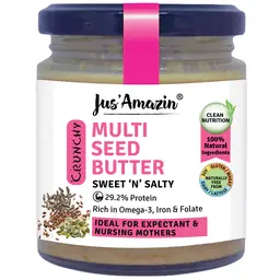 Jus Amazin -  Crunchy Seed Butter – with Multi Seeds, Flax and Sunflower Seeds - for Clean Nutrition and Rich in Omega-3   icon