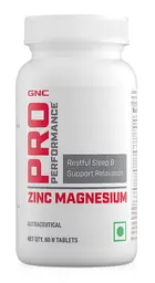 GNC Pro Performance Zinc Magnesium Amino Complex | Promotes Restful Sleep | Relieves Stress | Boosts Immunity | Calms Nerves | Contains Vitamin B6 & Hops Flower Extract | USA Formulated | 60 Tablets icon