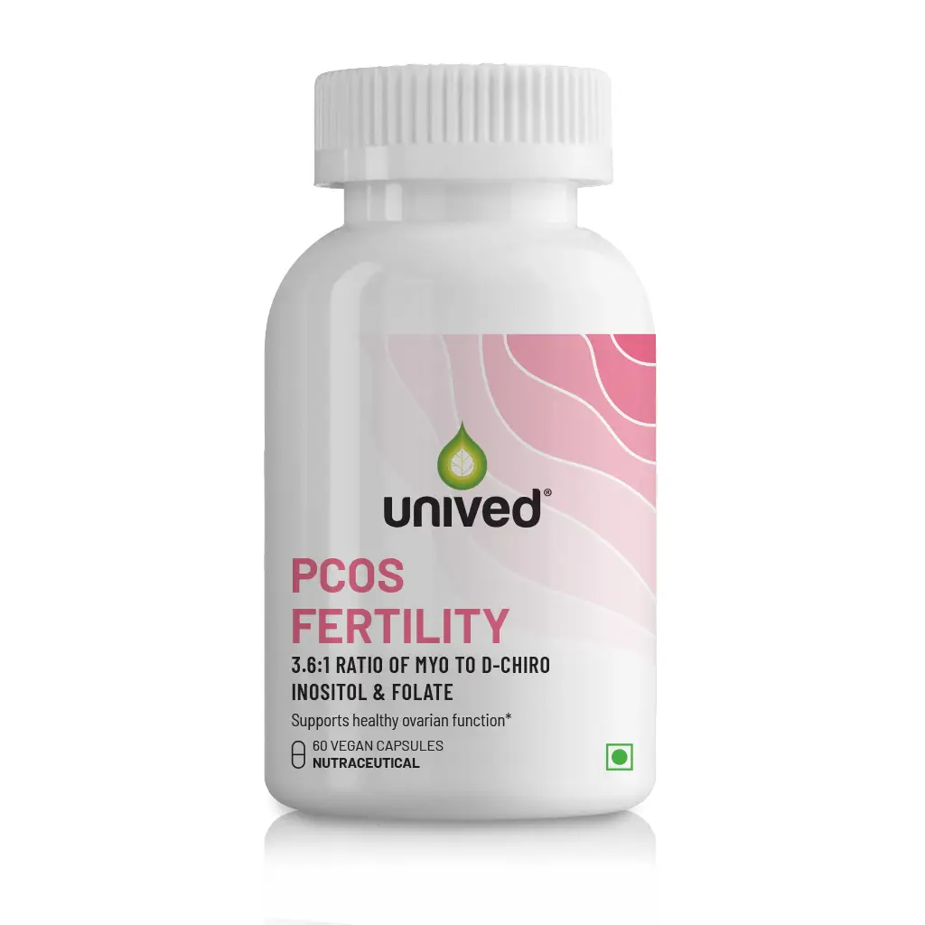 Unived PCOS Fertility with Myo Inositol for Female Fertility And Reproductive Health - Pack of 1 (60 Capsules)