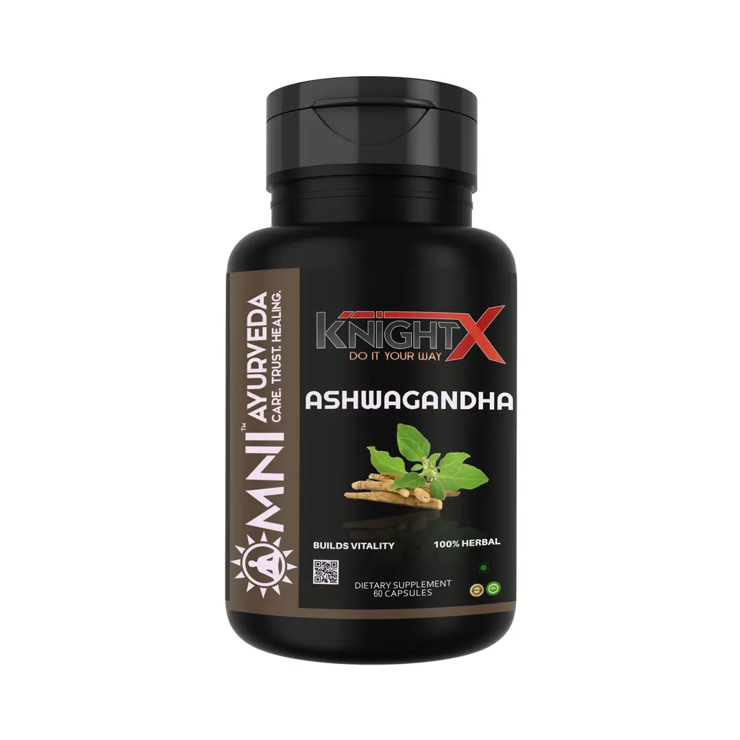 KnightX - Ashwagandha Capsules - Helps Anxiety and Relieve Stress - 60 Capsules - Pack of 1 (60 Capsules)