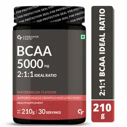 Carbamide Forte - BCAA 5000mg Supplement for Men & Women 7g Serving with Ideal 2:1:1 Ratio | BCAA Powder for Muscle Growth & Muscle Recovery - 210g icon