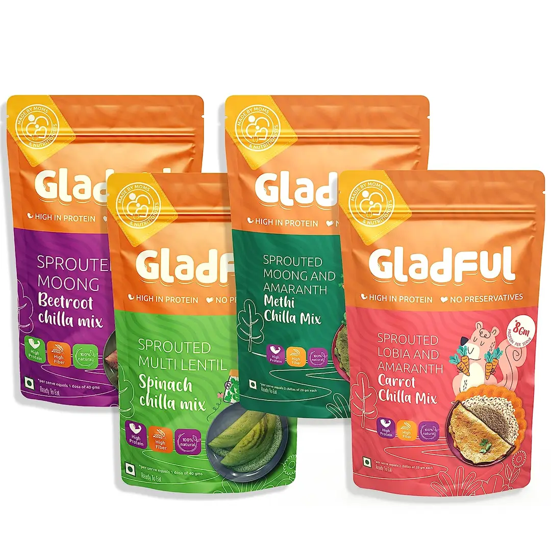 GladFul - Sprouted Lentils And Millets Instant Chilla – Dosa Mix - All in One (800 gm)