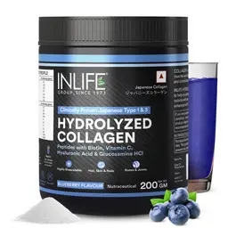 INLIFE - Hydrolyzed Collagen Peptides Powder Supplements Type 1 and 3, Biotin, Vitamin C, Hyaluronic Acid, Glucosamine, Skin Health for Men & Women - 200g icon