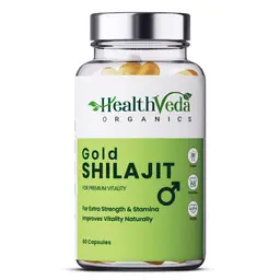 Health Veda Organics - Gold Shilajit - with Withania Sopmnifera Dunal, Tribulus Terristeris - for Boosting Stamina and Vitality icon