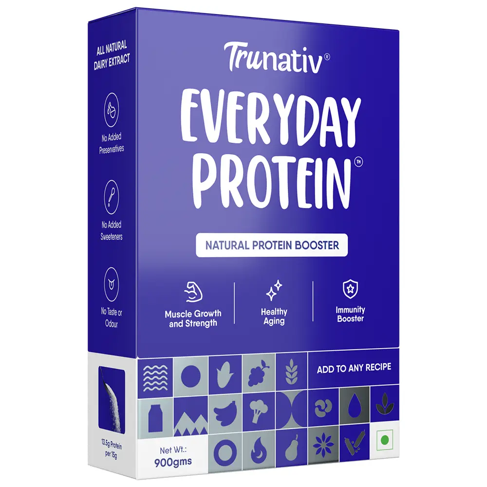 Trunativ Everyday Protein| 90% Protein-Natural Irish Plant Protein Isolate| For Muscle Growth & Strength - Family Nutrition| Versatile Protein| Cook-Bake-Blend - Unflavoured (900 gm)