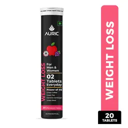 Auric Get Slim Effervescent | Power of Green Coffee, Green Tea, Grape Seed & Garcinia Cambogia | Weight Management for Men & Women | 20 Tablets icon