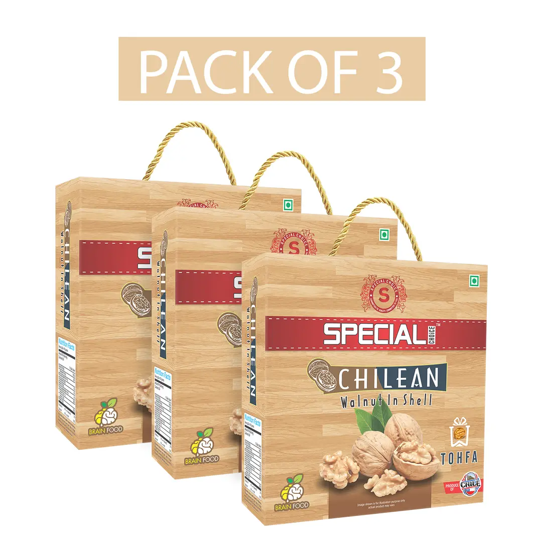 Special Choice Chilean Walnut Inshell Tohfa for Weight Regulation - Pack of 3 (1500 gm)