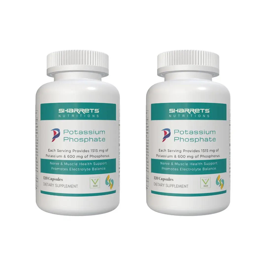 Sharrets - Potassium Phosphate dibasic Phosphorus Supplements - Pack of 2 (240 Capsules)