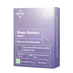 Setu Melatonin 5mg, Promotes Relaxation & Sleep, Helps Improve Sleep Quality, Eases Jet Lag Strain, Non Habit Forming, Tasty Mint Flavor icon