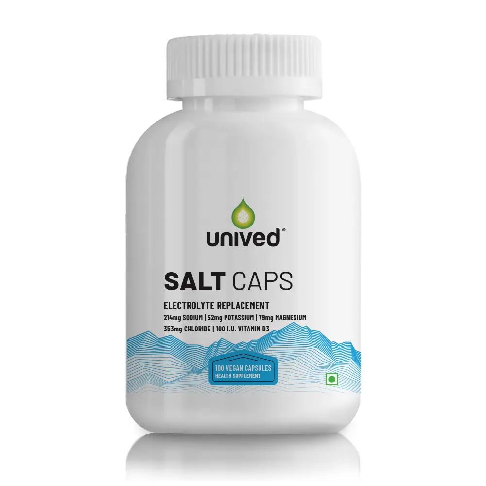 Unived - Salt Caps - With Chloride, Sodium - For Delivering Essential Electrolytes - 100 Capsules - Pack of 1(100 Capsules)
