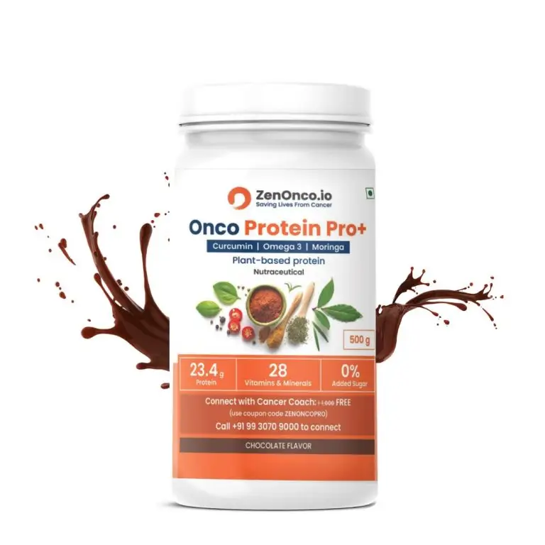 ZenOnco.io Onco Protein Pro+ Plant-Based Protein for with 23.4gm Protein for Weight and Boost Immunity - Chocolate,1.1 lb