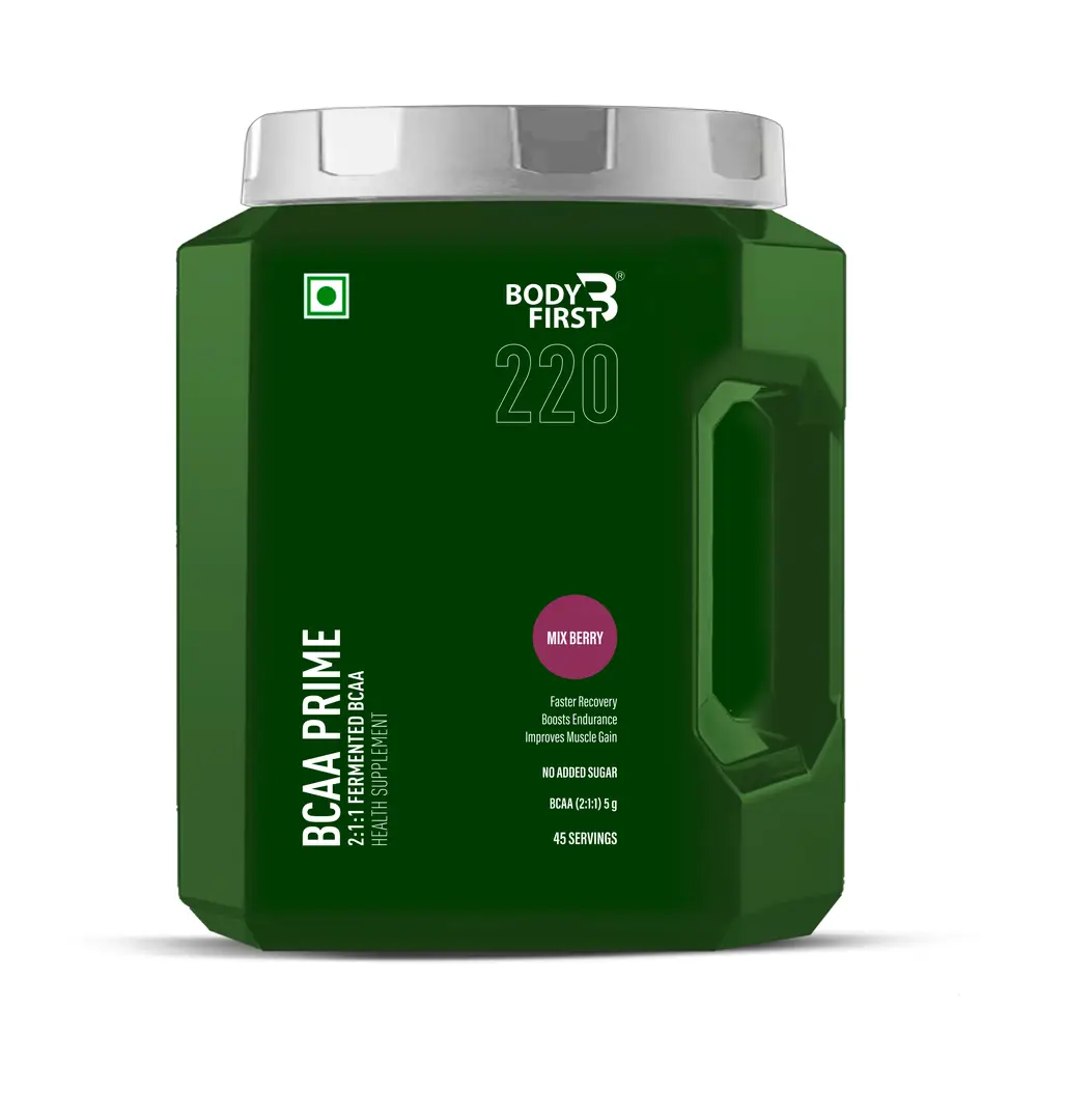 Bodyfirst BCAA PRIME - Fast Recovery, Boosts endurance and improves muscle gain - 45 Serving - 300 gm - Mix berry